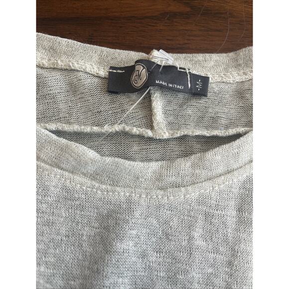 M Made In Italy Wm Sz Med Sharkbite Green Linen-Blend Top Bohemian Norm Eurocore - Picture 2 of 11